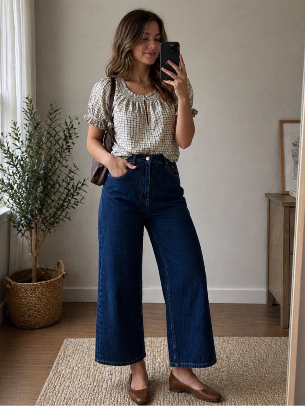 & Other Stories High Waist Wide Leg Jeans Blue Ankle Length NWT Size 12